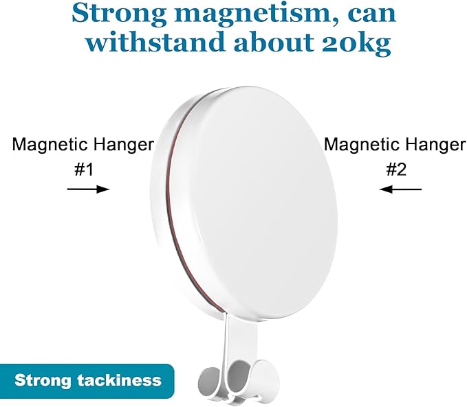 Jetec 6 Pcs Magnet Hooks Magnetic Wreath Hanger Wreath Holder for Fridge Refrigerator Metal Door Glass Door Surfaces Keys Kitchen Home Christmas Party Hanging Supplies Decoration(White,2.7 Inch)