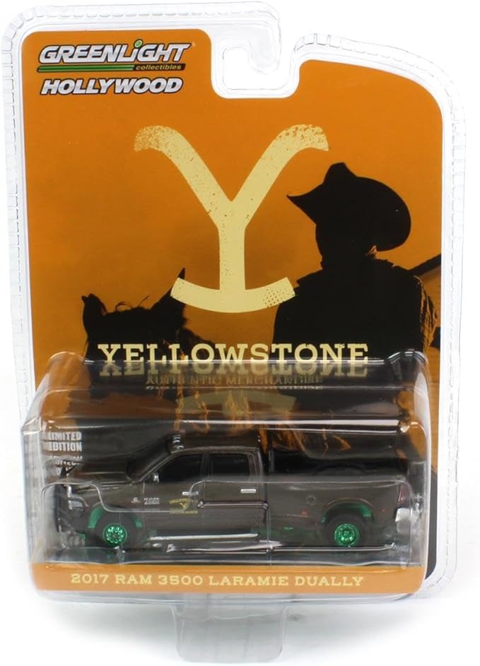 Truck 1/64 Greenlight 2017 Ram 3500 Laramie Dually Yellowstone Dutton Ranch CHASE UNIT 44980-FGREEN