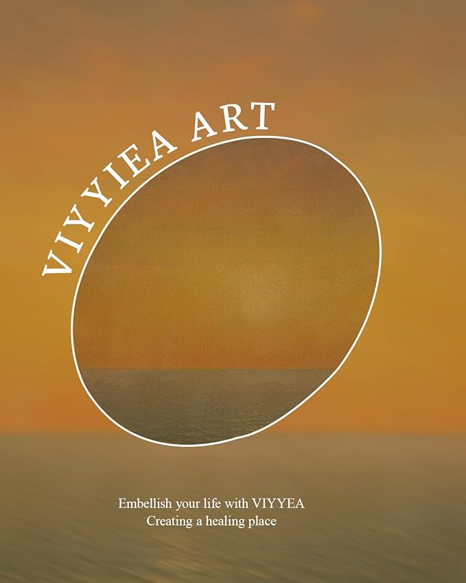 VIYYIEA Vintage Gold Framed Wall Art for Living Room, Landscape Canvas Prints Home Decor, Oil Painting Picture, Bedroom Wall Decor Gifts for Friends or Family -【Afterglow】-(10L x 8W)