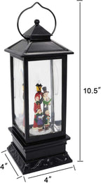 Wondise Christmas Lighted Musical Snow Globes Lantern with Timer, 12 Inches USB Powered and Battery Operated Spinning Water Glittering (Choir)