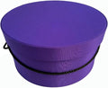 Sarah's Hat Boxes Classic Dark Purple Hat Box – 11" x 5.5" (Dia. x Ht.) Handmade in USA – Odorless Non-Toxic Adhesive, Cording Handle – Premium Storage for Hats & Accessories