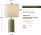 G-SAFAVA 20.25" Small Table Lamps Set of 2 Modern Ceramic Lamps for Living Room Farmhouse Bedside Lamps Boho Lamps for Night Stands Green Bedroom Lamps Side Table Lamps End Table Lamps