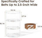 FEMELI Belt Organizer, Acrylic Belt Storage Holder for Closet & Drawer, 3-Layer Stackable Display Case for Belts, Watches, Jewelry and Ties