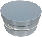 Sarah's Hat Boxes Classic Light Blue Hat Box – 12.75" x 6.5" (Dia. x Ht.) Handmade in USA – Odorless Non-Toxic Adhesive, Cording Handle – Premium Storage for Hats & Accessories