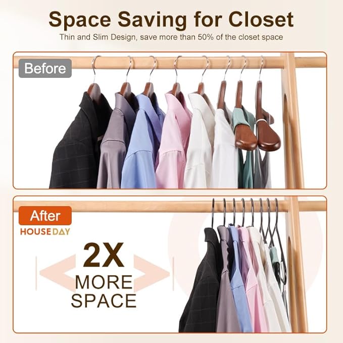 HOUSE DAY Black Plastic Hangers 60 Pack & Medium Mesh Laundry Bags 3 Pack - Space-Saving & Non-Slip Clothes Hangers with Hooks + Delicates Wash Bags Pefect for Closet Storage and Organization