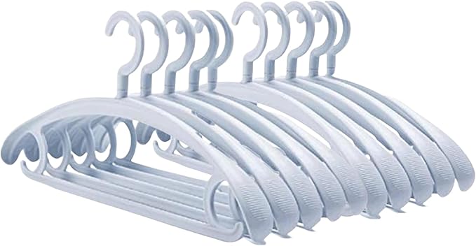 10 Pack Heavy Duty Coat Hangers 25lb Load Capacity Swivel Suit Clothes Hanger Wide Shoulder Jacket Hangers Thick Large Oversize Non Slip Coat Hanger (Blue)