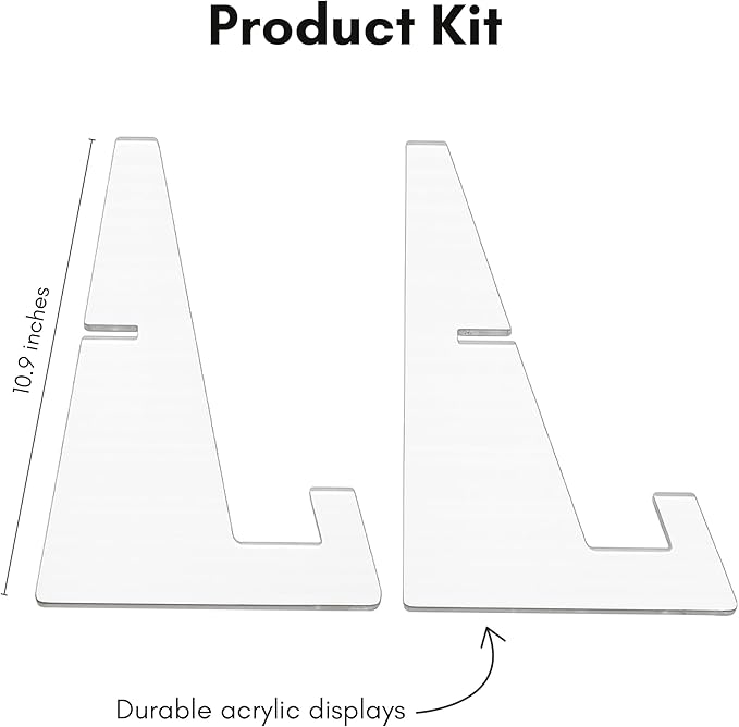 Americanflat Acrylic Easel Stand - 8" Tabletop Easel and Plate Stand - Lightweight Display Holders for Photos, Cards, Frames, Books, Magazines, Albums - Home or Office Decor