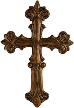 NIKKY HOME Vintage Wall Cross, Polyresin Cross Wall Decor, Decorative Wall Cross for Christian Home Decor Religious First Communion Church Decoration Spiritual Religious Gifts