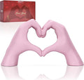 Heart Hand Sculpture, Pink Home Decor Aesthetics for Room Shelf Coffee Table Dining Table Centerpiece, Birthday Gift and Memorial Gift for Women, Girlfriend Girls Mom.