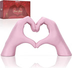 Heart Hand Sculpture, Pink Home Decor Aesthetics for Room Shelf Coffee Table Dining Table Centerpiece, Birthday Gift and Memorial Gift for Women, Girlfriend Girls Mom.