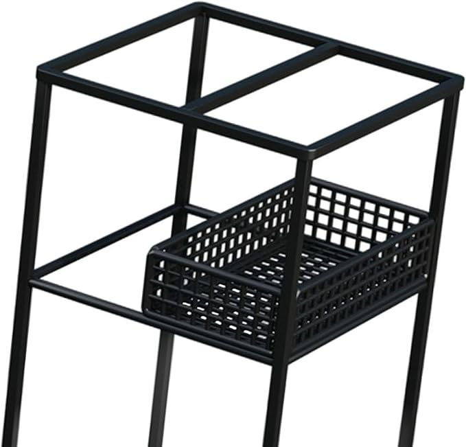Umbrella Holder Iron Stand Rack Storage Bin Freestanding Organizer with Hollow Out Design Promotes Suitable for Home Office Corridor Apartment, Black