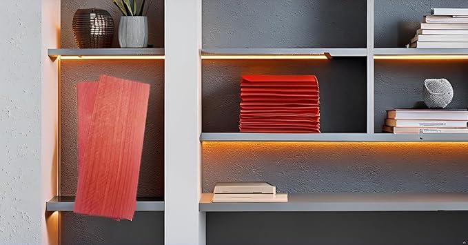 Red Cedar Blocks for Clothing, Shoes, Drawers, 14 Pieces/Box, 3.9 x 1.6 x 0.3inches/Pieces