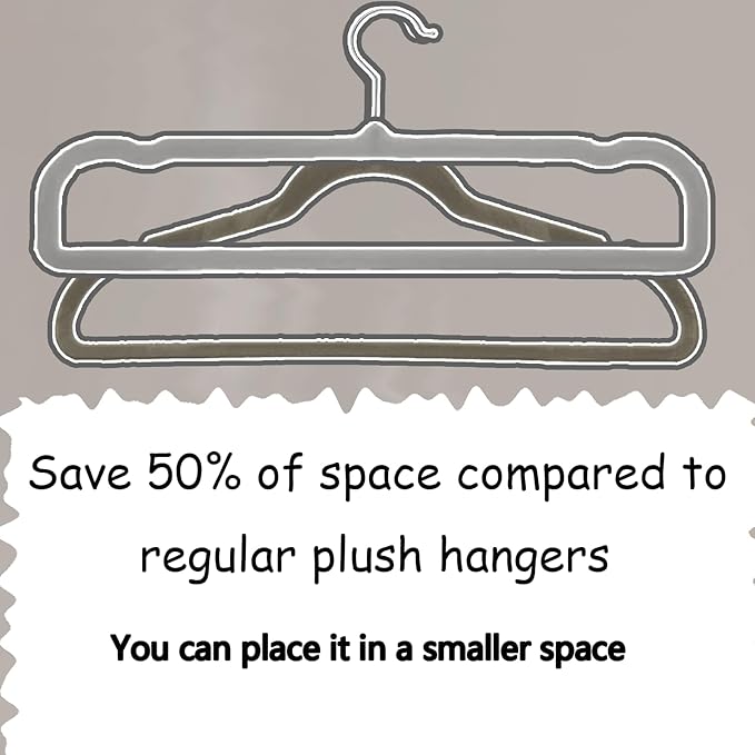 Velvet Pants Hangers with Non Slip Bar, 20 Pack Felt Slack/Trouser Hangers for Closet, Slim Space Saving Closet Perchas Terciopelo 360° Swivel Hook for Tank Top, Bra, Shorts, Jeans, Towel (Grey)