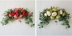 BFYDOAA 30 Inch Wedding Arch Flowers,Decorative Swag Artificial Floral Swag for Lintel, Green Leaves Rose Peony Sunflowers Door Wreath Home Decoration