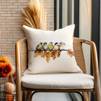 RABUSOFA Fall Pillow Covers 18x18 Inch Watercolor Bird Autumn Decorations for Home Outdoor Thanksgiving Decor Maple Leaf Decorative Throw Pillow Cases Farmhouse for Couch Sofa
