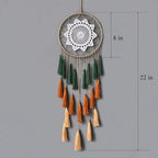 Dream Catchers for Teens Girl Bedrooms Decor Boho Nightmare Crochet Sun Floral Woodland Traditional Dreamcatcher Windchime for Boy Room Decorations, Baby Shower, Toddler Crib,Gold Green Orange
