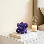 DOVDOV Purple Knot Sculpture, Triple Knot Statue, Purple Home Decor, Perfect for accenting Rustic-Style Coffee Tables, Living Room TV Stands, Dining Tables, and entryway Shelves.