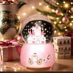 Snow Globe, Castle Musical Snow Globes with Crystal Ball & Colorful LED Lights, Snow Fall Fairy Tale Carriage Castle Snow Globes, Christmas Birthday Gifts for Women, Girls, Kids, Home Room Decor