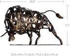 Tooarts Metal Modern Sculpture Iron Braided Cattle Home Handmade Statue Crafts