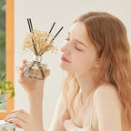 COCODOR Flower Reed Diffuser Set / 6.7oz / Gardenia/Scent Diffuser with Sticks Home Fragrance Reed Diffuser for Bathroom Shelf Decor for Women