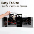 2-Pack 17 Inch Black Acrylic Magazine Holder, Sleek Wall Mounted Brochure Rack & Floating Bookshelf, Modern Stylish Magazine Display for Office, Waiting Room, Living Room, Fashion Home Decor