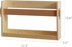 FIRADE Wall-Mounted Magazine Holder With PU Leather Strap,Wood Magazine rack,File Organizer For Entryway, Office,Living Room, Waiting Room, Kids’ room,2 Pack (17.3" x 3.5" x 10.6 ")