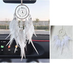 Car Dream Catcher for Rearview Mirror Accessories, Small White Dream Catchers for Car Hanging Ornament for Room Decoration Pendant