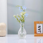 Mapoxy Glass Bud Vases Set of 4,Small Flower Vases for Wedding Centerpiece Table Decorations,Clear Vintage Embossed Mini Vases,Flower Arrangements in Vases for Party or Home Decor
