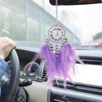 Car Dream Catcher for Rearview Mirror Accessories, Car Mirror Hanging Accessorie, Car Charms Ornament Lucky Ornament Pendant Car Interior Accessorie (Purple)