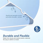 HOUSE DAY Plastic Hangers 50 Pack - White Clothes Hangers with Non-Slip Shoulder Grooves, Durable and Sturdy Coat Hanger, Space Saving Slim Design Perfect for Closet Organizers and Storage
