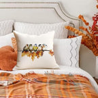 RABUSOFA Fall Pillow Covers 18x18 Inch Watercolor Bird Autumn Decorations for Home Outdoor Thanksgiving Decor Maple Leaf Decorative Throw Pillow Cases Farmhouse for Couch Sofa