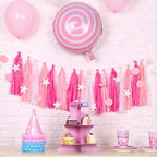 Hot Pink Party Decorations,15 Pcs Pink Paper Tissue Tassel Garland Banner for Baby Shower Wedding Valentine's Day Engagement Birthday Party Decorations