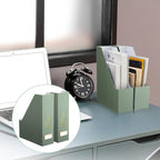 AmazingSpark 5 Pack Magazine File Holder Office Desk Storage Holder Set Vertical Desk Cardboard Organizer for Office Home Classroom Organize Your File Magazines Paperwork Books or Binders(Sage Green)