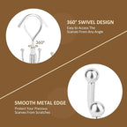 ZEDODIER 2 Pack Scarf Organizer Scarf Hanger for Closet, Rotatable Sturdy Hijab Holder Holds 16 Scarves, Metal Space Saving Closet Organizers and Storage, Silver