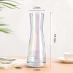Aoderun Flower Vase for Decor 10" Clear Glass Vase for Centerpieces Large Vases for Flowers Dried Flower Home Decor Living Room Kitchen Office Wedding(Iridescent Clear)