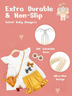 HOUSE DAY 11 Inch Velvet Baby Hangers 50 Pack Beige, Premium Kids Hangers for Children, Infant & Toddler Clothes, Durable Non Slip Small Baby Felt Hanger for Closet, Ideal for Everyday Use