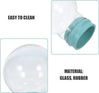 2pcs Glass Snow Globes: Clear Fillable Snow Water Globe Rubber Base Candy Bottle Jar for DIY Craft Home Christmas Winter Decoration 45mm