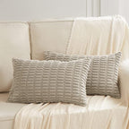 Fancy Homi 4 Packs Decorative Throw Pillow Covers for Living Room Couch Bed, Modern Farmhouse Boho Home Décor Accent Cushion Case, 20" x 12", Taupe
