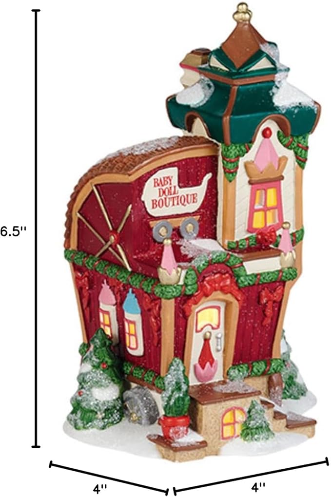 Department 56 North Pole Toy Land "North Pole Baby Doll Boutique" Porcelain Lighted Building