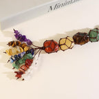 Handmade Crystal Window Car Hanging Ornaments 7 Chakra Home Decoration Feng Shui Ornament Yoga Meditation Car Decoration Tumbled Palm Stones (Style14)