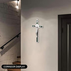 VINETEN Crucifix Wall Cross, Catholic Crosses with Black Enamel - Crucifix for Wall, Jesus Christian Wall Hanging Cross for Home Decor 4 Inch