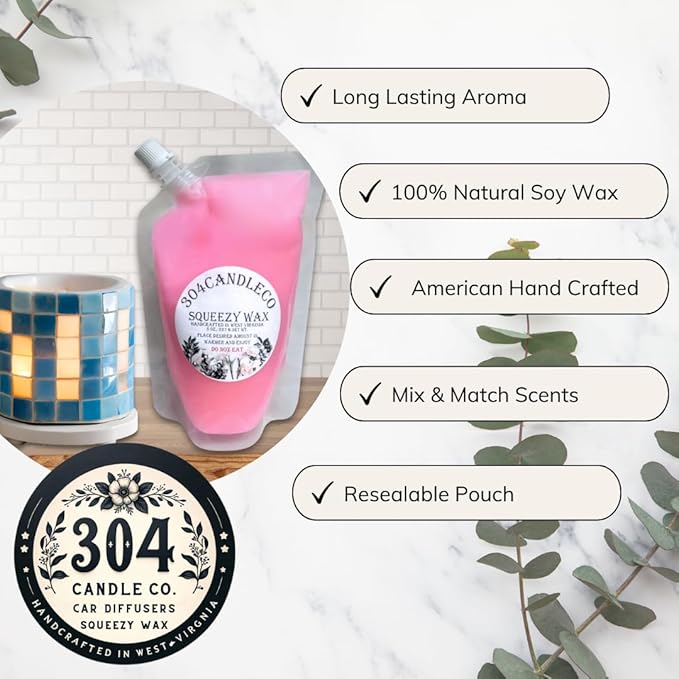 304CandleCo Large Squeeze Soy Wax Melt - 50 SCENTS! - Highly Fragrant & Hand-Crafted - Easy Mix & Match - American Made - Perfect for Wax Warmers (8oz, Dad BOD)