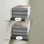BAYKA Floating Shelves for Wall, Set of 3, 22.5 Inches Wall Mounted Rustic Wood Shelves for Bathroom, Bedroom, Living Room or Kitchen Decor, Storage for Books, Lego, Plants, Gray