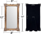 Vintage Mirror 8x14 Inch, Antique Ornate Decorative Mirror for Desk & Wall, Small Vanity Mirror for Makeup Wall Decor, Bronze