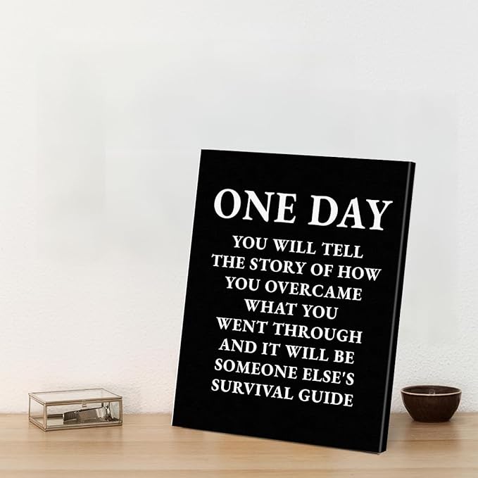 Inspirational Quotes Wall Art Decor, Black Office Decor for Men, Motivational Success Canvas Painting Positive Affirmations Posters Artwork for Home Office (8 X 10 Inches, Framed)