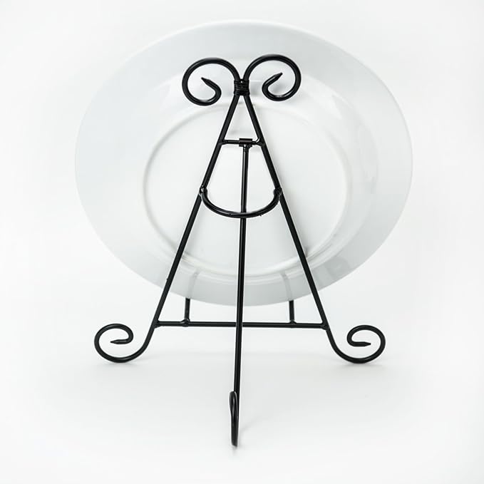Huji Sturdy Iron Display Stand Holder for Home Kitchen Decoration Platters, Pictures, Frames and Books. (2, 9")
