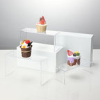 Goabroa 2 Sets 10 Pcs Clear Display Risers, Rectangular (7"-8"-9" L) Risers Display Stands, Table Stands for Jewelry, Cupcake, Perfume, Figures