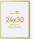 24x30 Aluminum Metal Picture Frame,Tempered Glass Gold Photo Frame 24x30 for Family Photo,Posters,Art,Document to Wall Mount Horizontally or Vertically