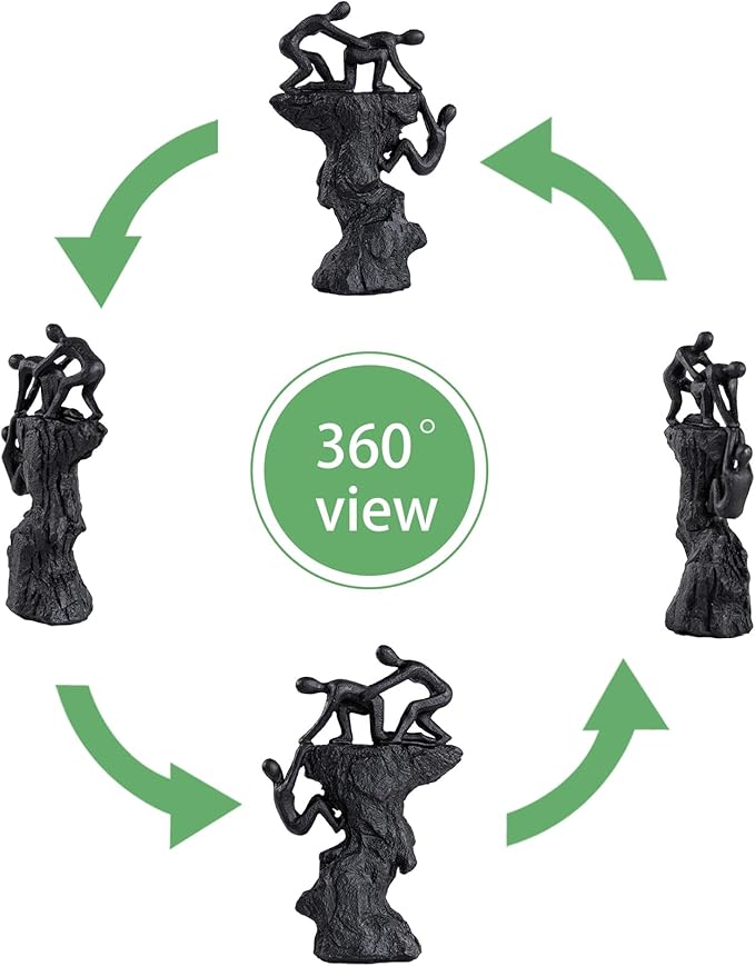Hebdids - Abstract Wall-Climbing Sculpture in Matte Black,Living Room and Office Dynamic Climbing Wall Character Decoration, Black Statue, 8.27 x 5.12 x 1.97inches Elegant Black Home Decoration Gift