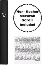 A&S Mezuzot Alumium Mezuzah Case in Silver Shin Design Weatherproof Door Mezuza Judaica Art for Home Blessing (Black, 6 Inches)